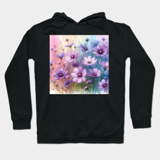 Purple Cosmos Flowers Hoodie